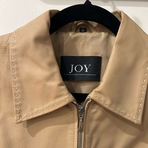 Leather zipper jacket blazer